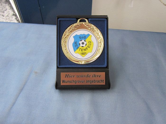 Etui-Medaille Goldfarben 70 mm